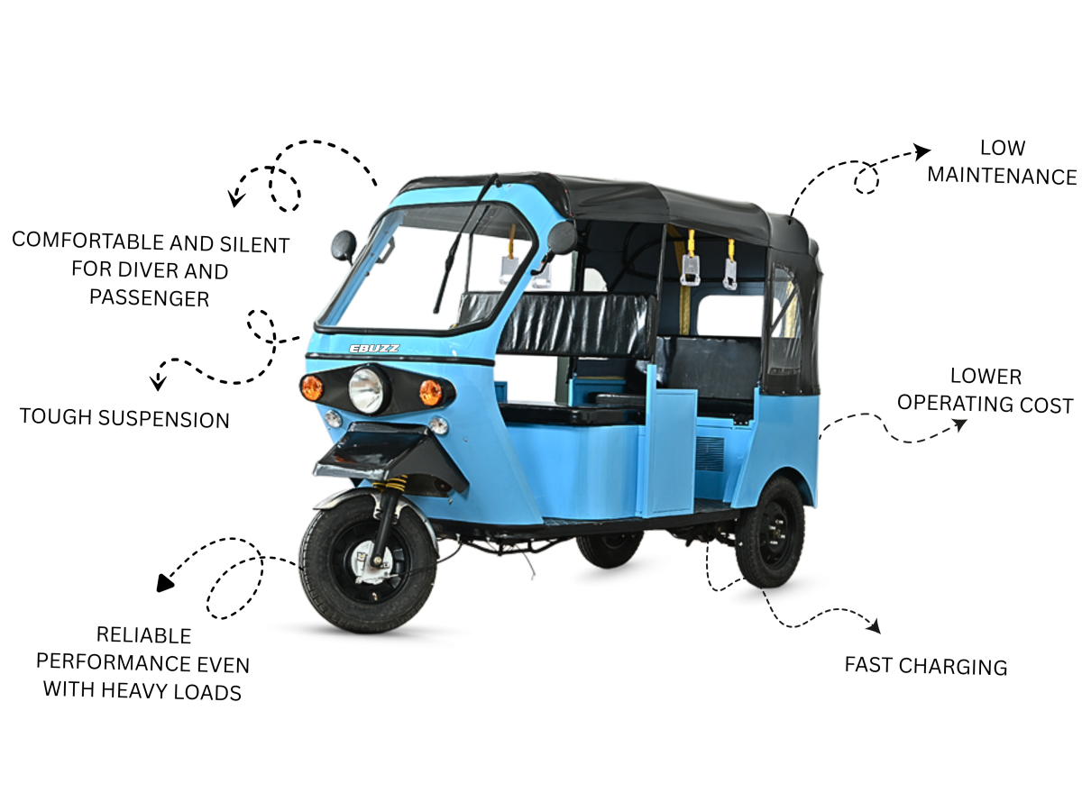 Best Electric Passenger Auto Rickshaw - Ebuzz Mobility
