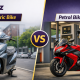 e bike vs petrol bike